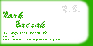 mark bacsak business card